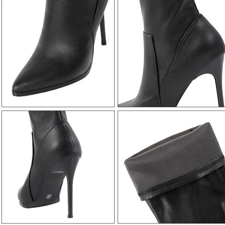 Women's sexy stiletto heel over the knee boots for party elastic stretch pointed toe boots