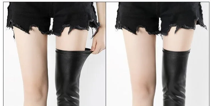 Women's sexy stiletto heel over the knee boots for party elastic stretch pointed toe boots