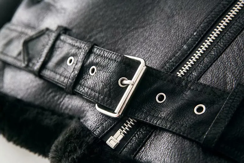 Women's Winter Warm Leather Jacket