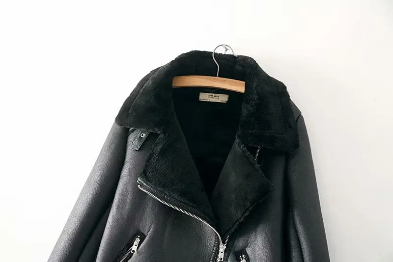 Women's Winter Warm Leather Jacket