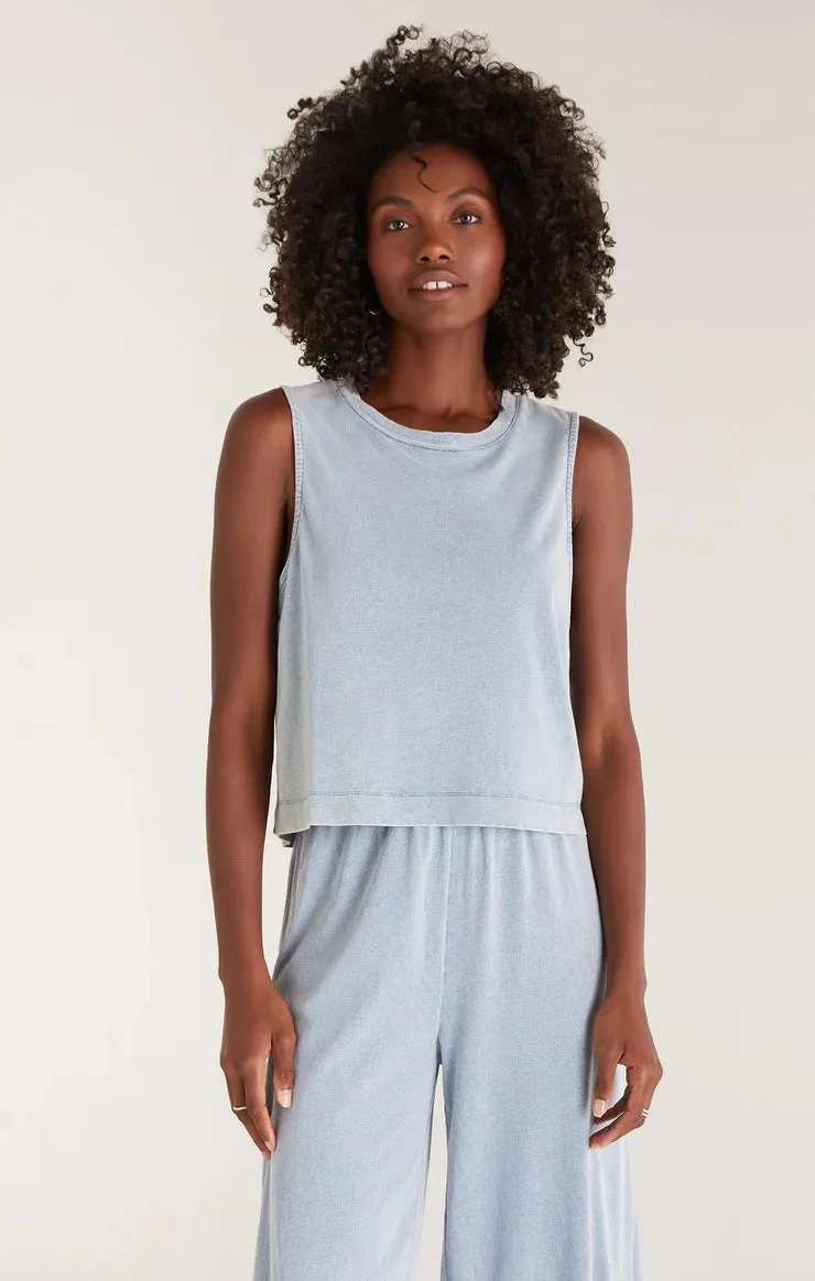 Z Supply Sloane Jersey Denim Muscle Tank