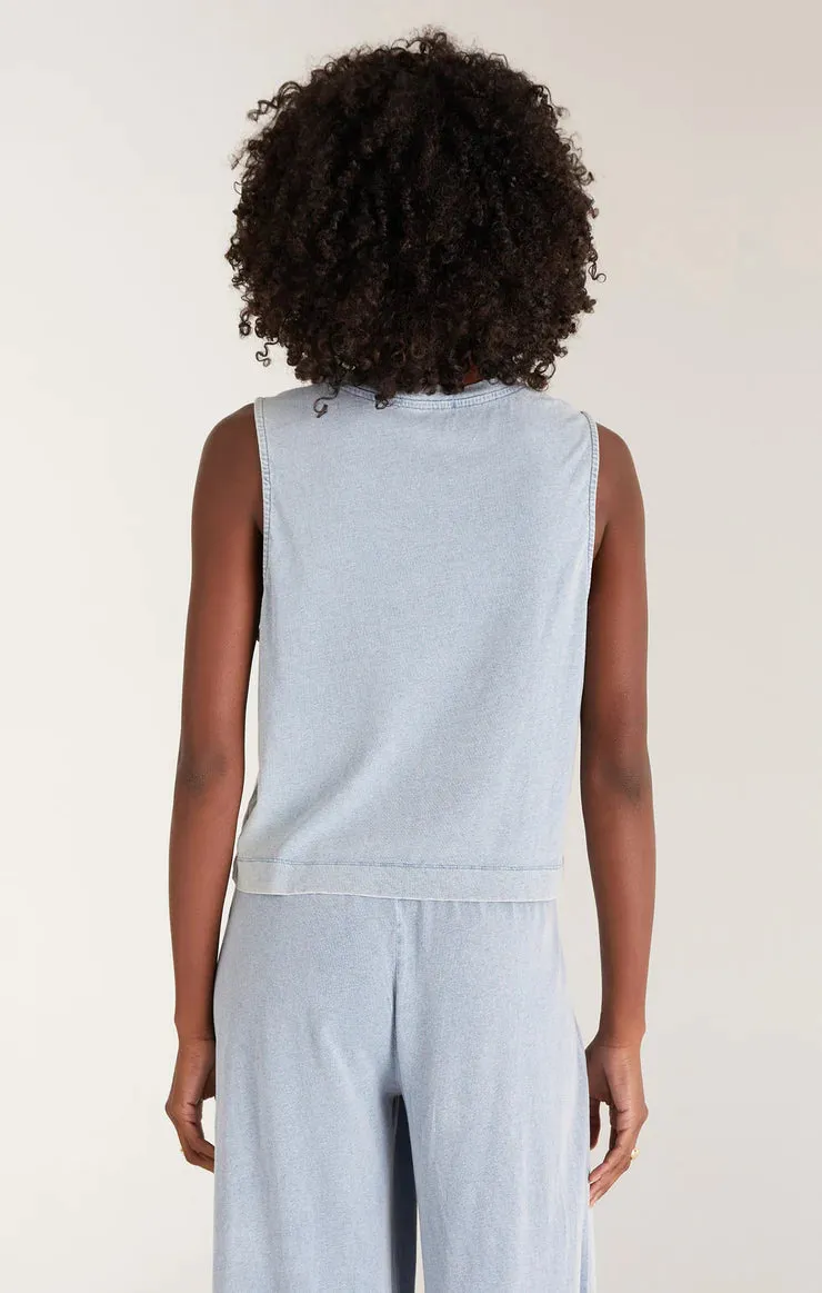 Z Supply Sloane Jersey Denim Muscle Tank