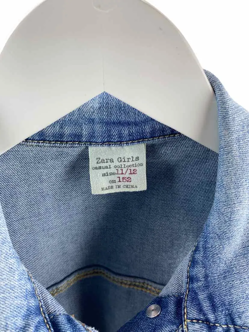 Zara Girls' Denim Vest Medium Indigo Size 11/12